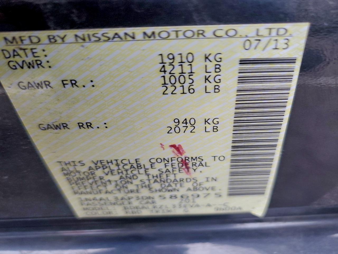 2013 NISSAN ALTIMA 2.5 photo 13