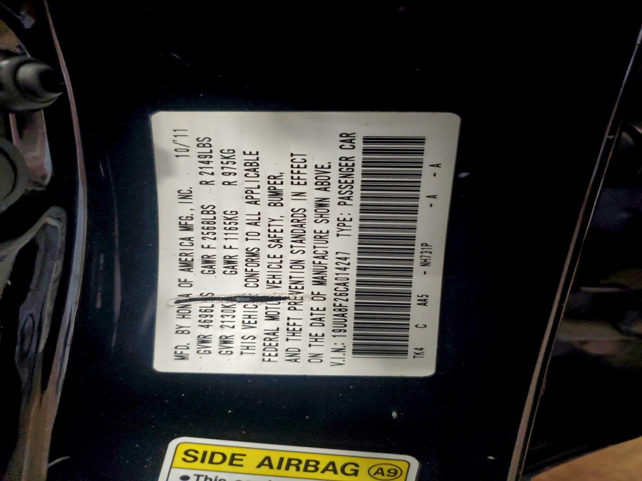 2012 ACURA TL photo 13