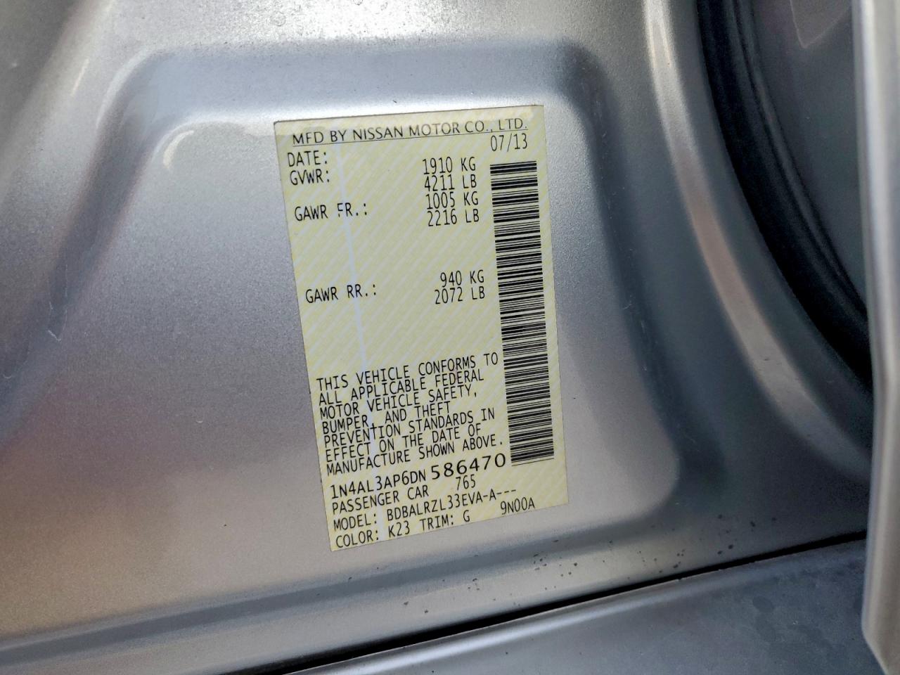 2013 NISSAN ALTIMA 2.5 photo 23