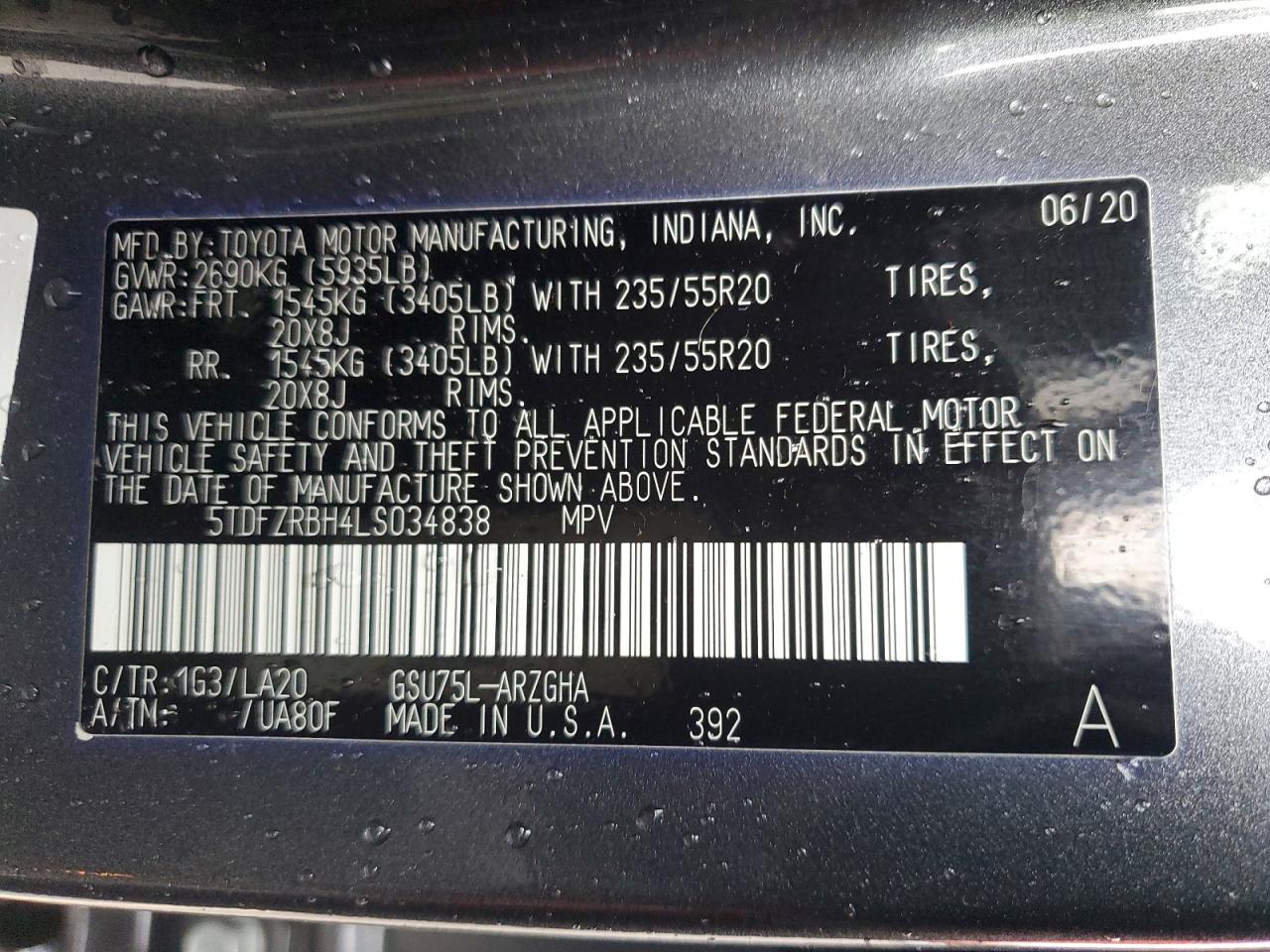 2020 TOYOTA HIGHLANDER PLATINUM photo 14