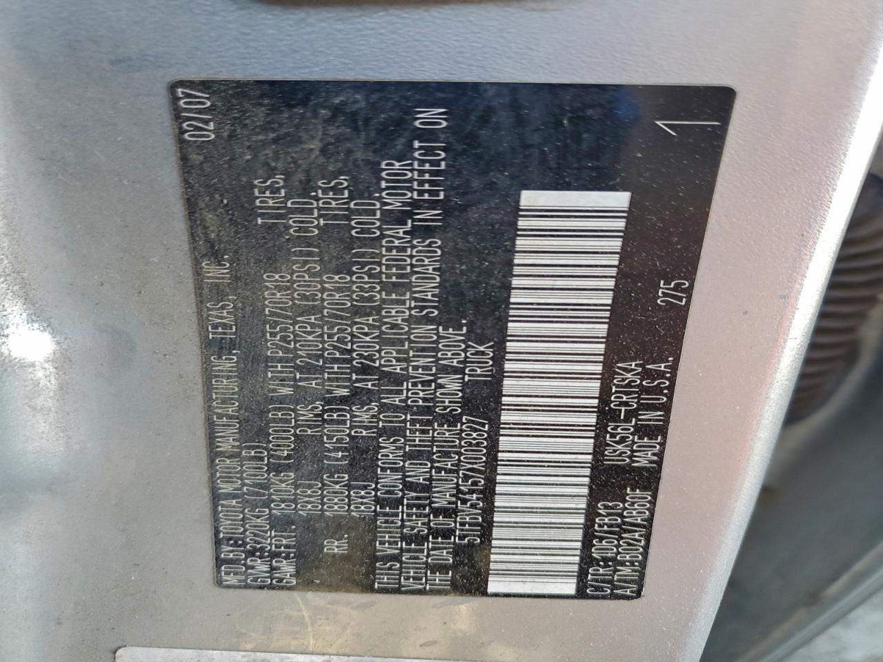 2007 TOYOTA TUNDRA DOUBLE CAB SR5 photo 12