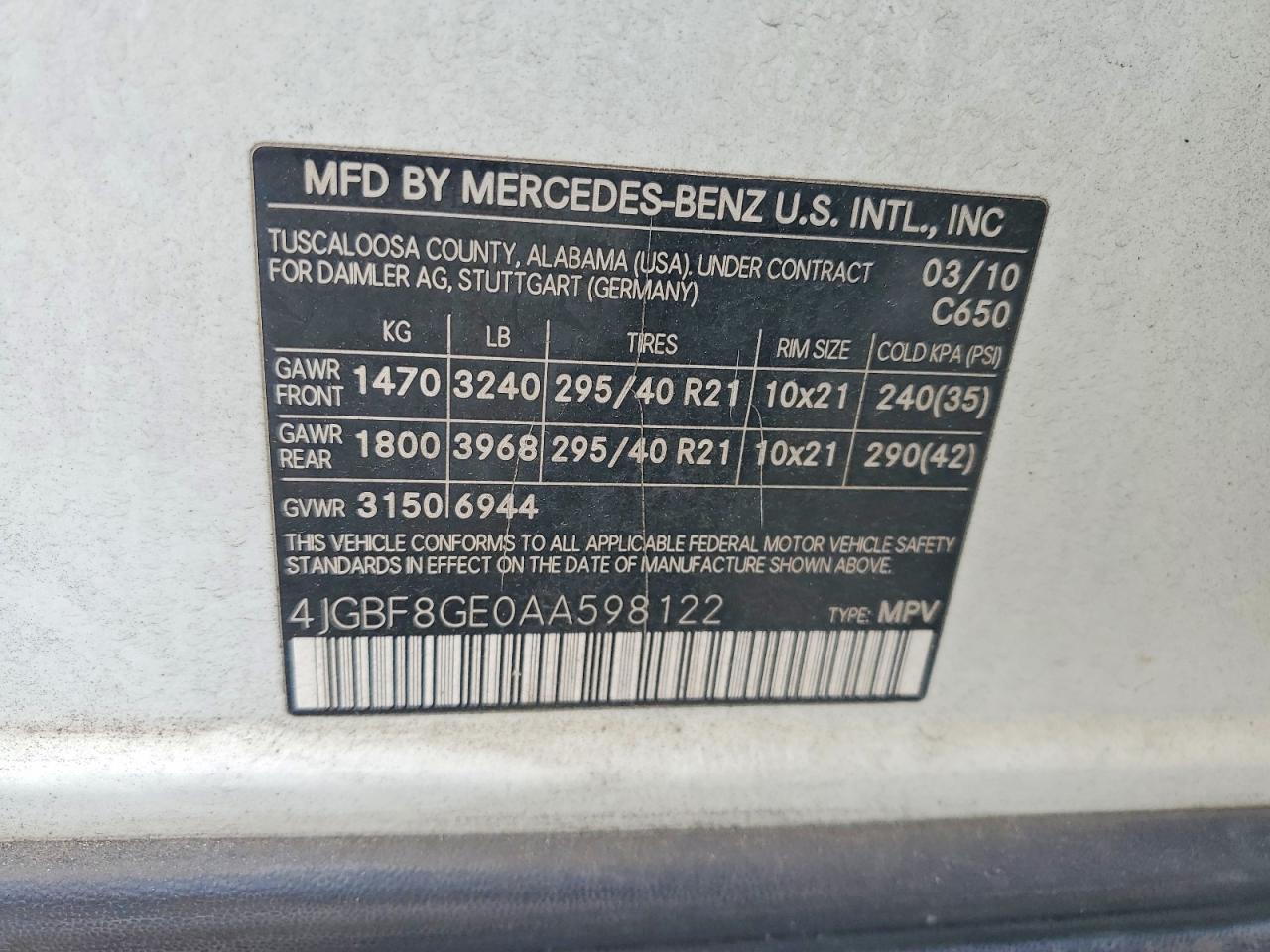 2010 MERCEDES-BENZ GL 550 4MATIC photo 13