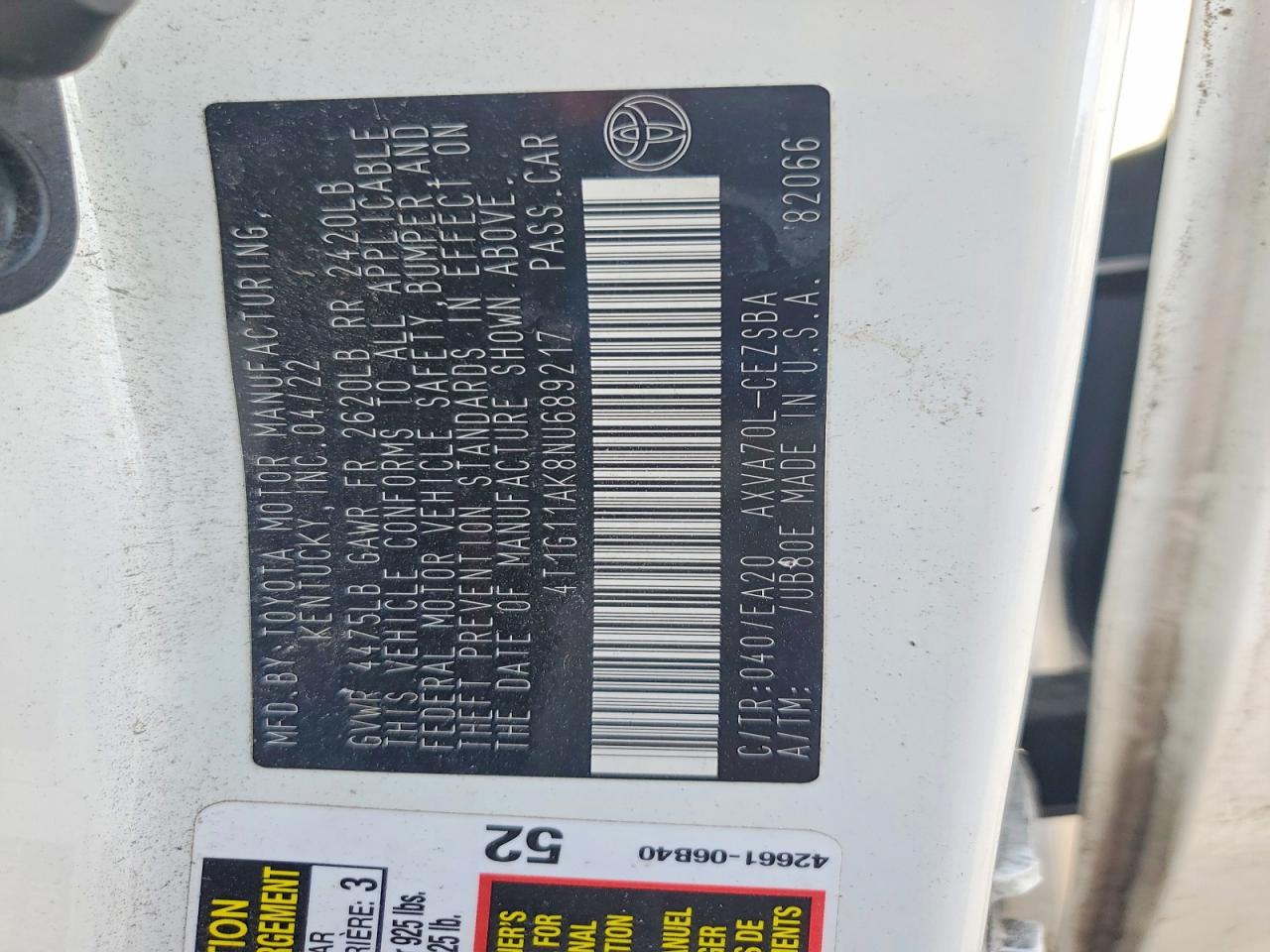 2022 TOYOTA CAMRY SE photo 12