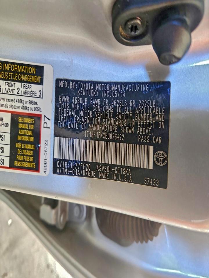 2014 TOYOTA CAMRY L photo 12
