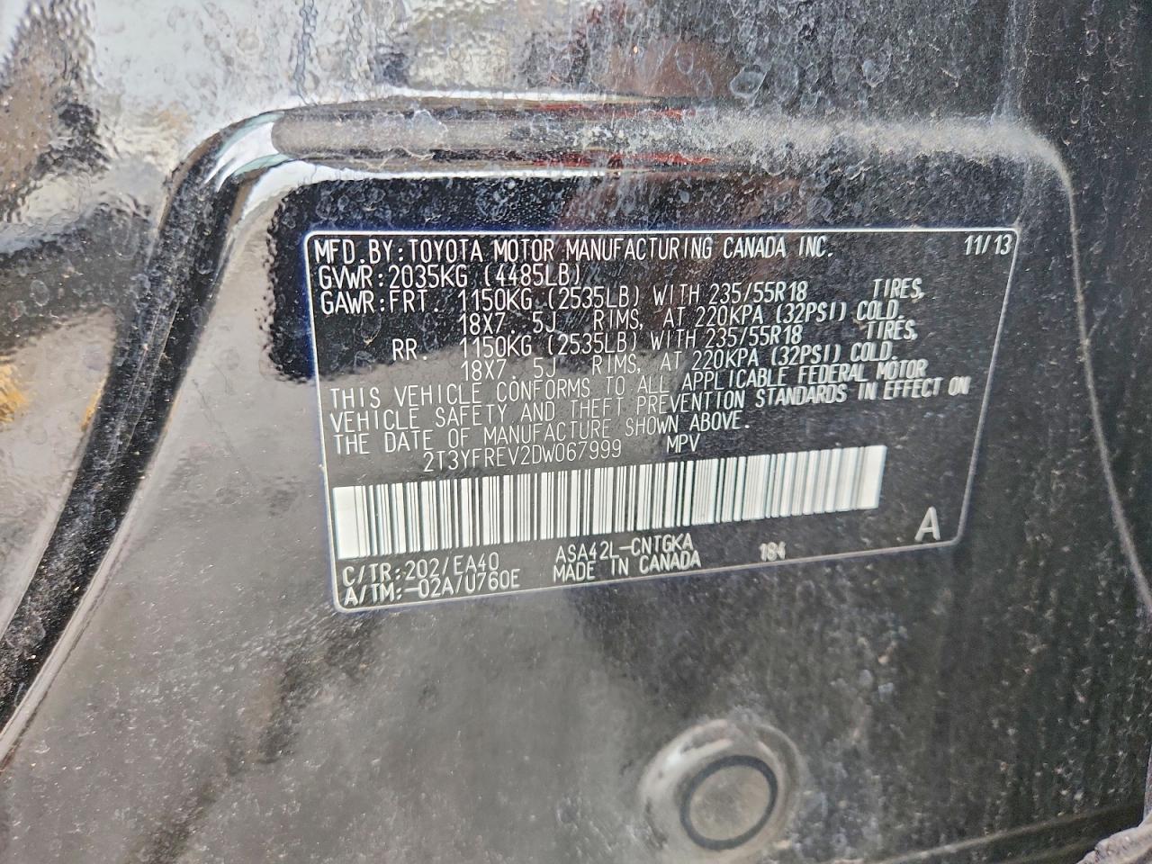 2013 TOYOTA RAV4 LIMITED photo 12