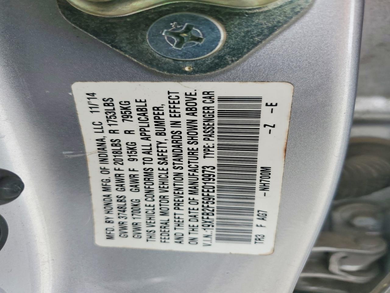 2015 HONDA CIVIC LX photo 13