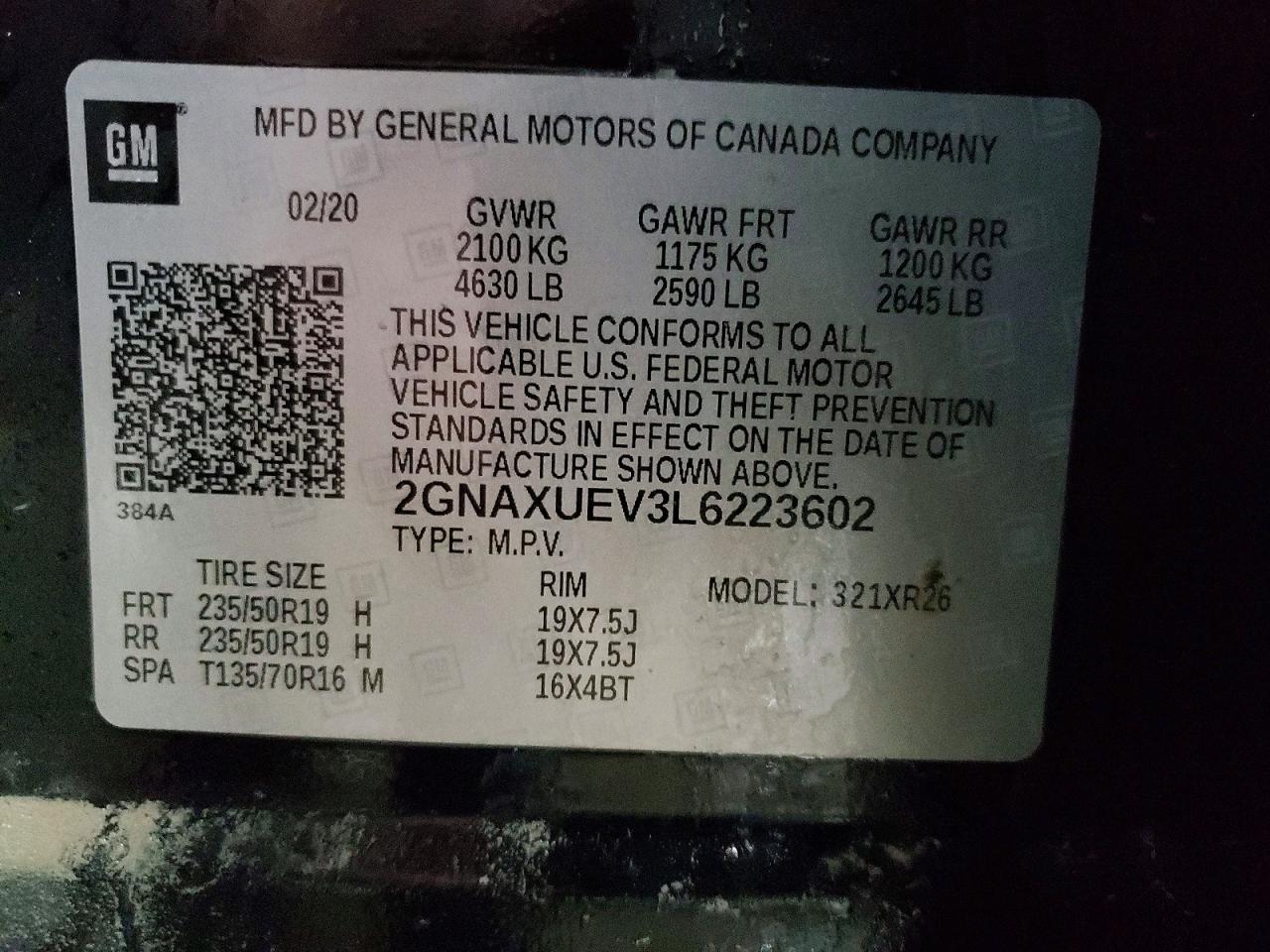 2020 CHEVROLET EQUINOX LT photo 13