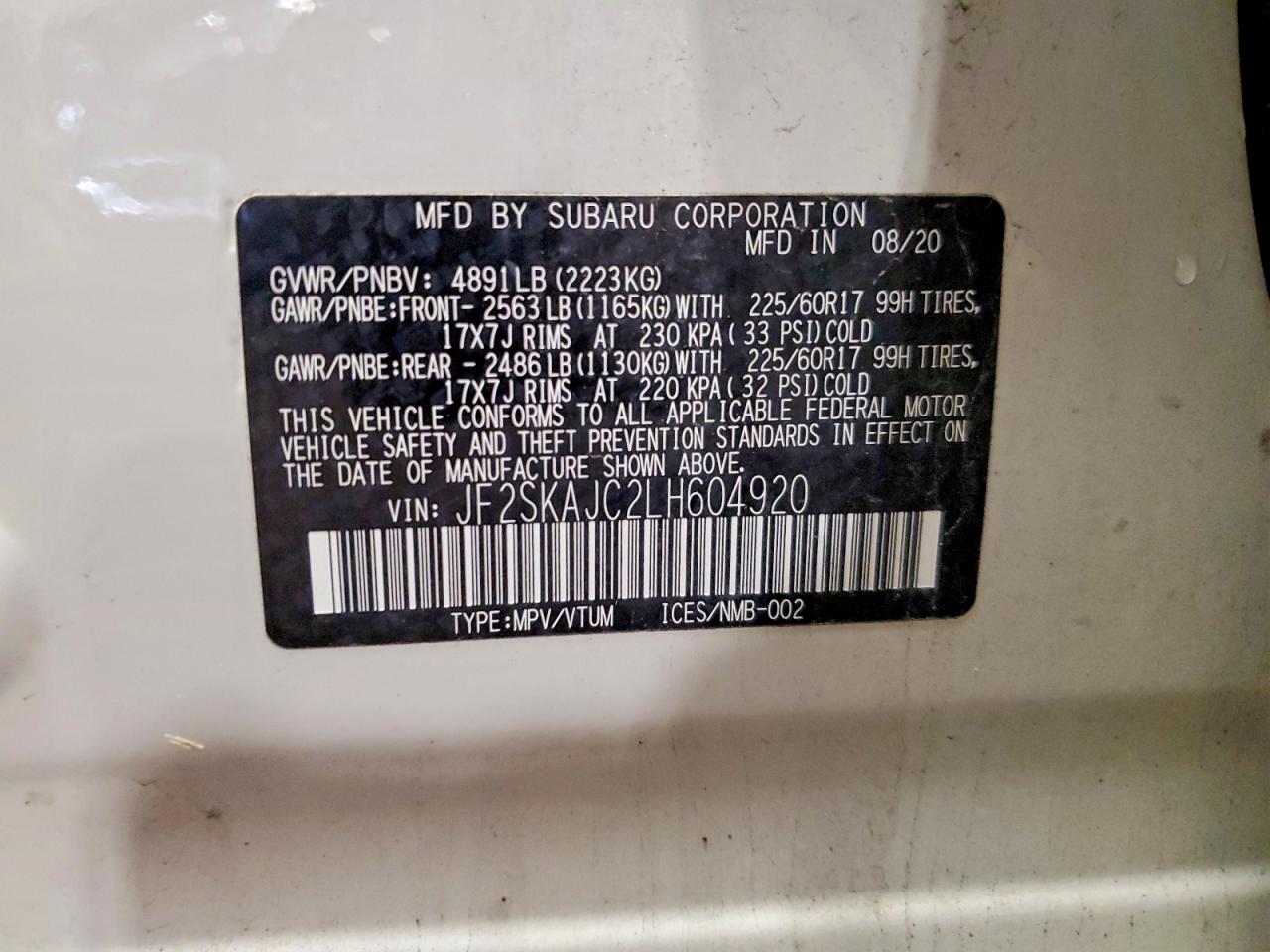 2020 SUBARU FORESTER PREMIUM photo 27