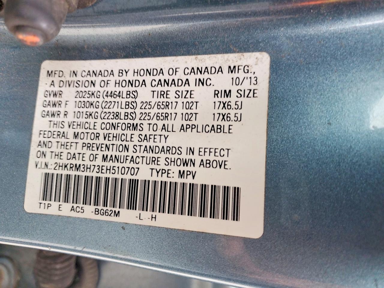 2014 HONDA CR-V EXL photo 23