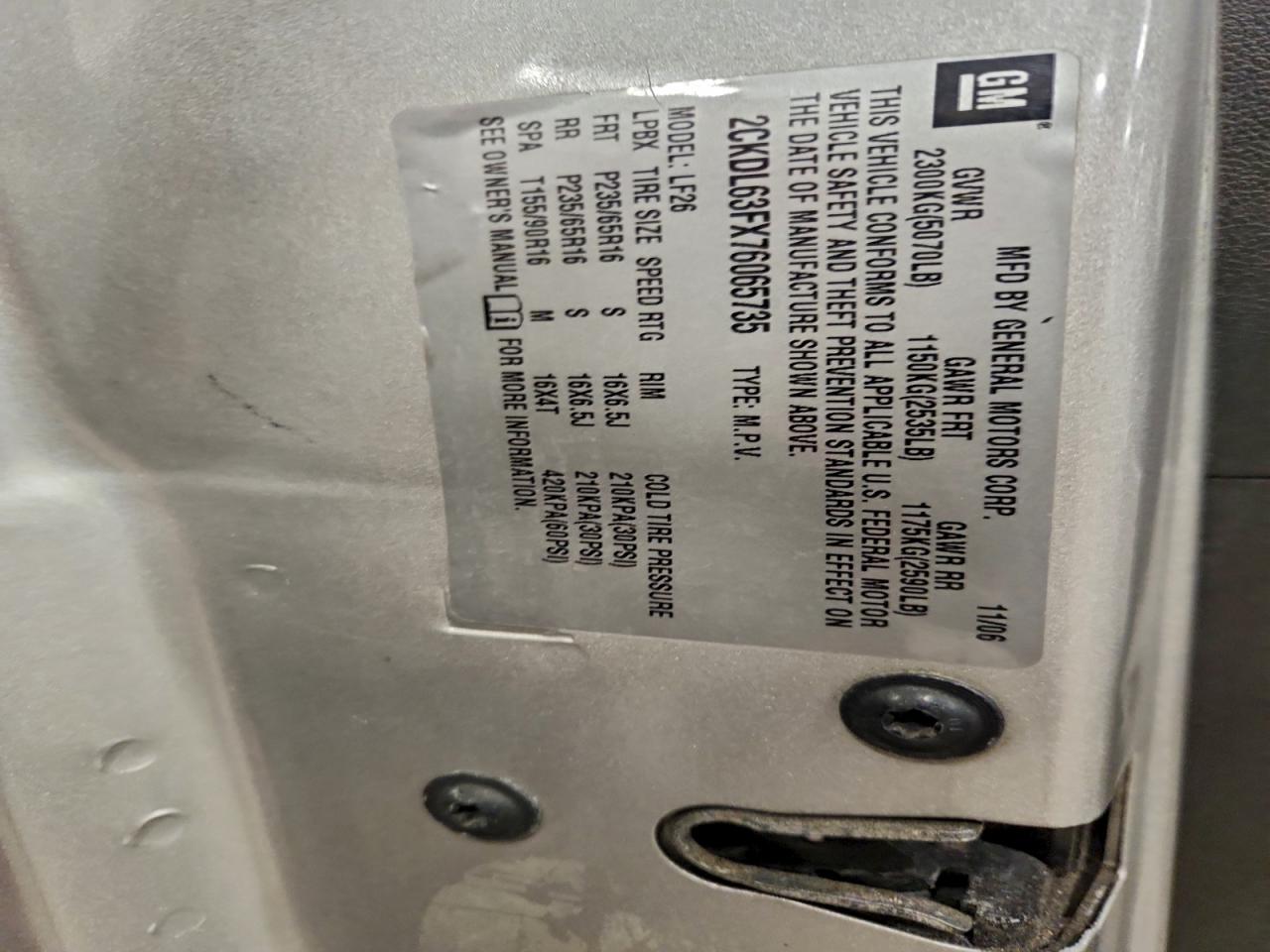 2007 PONTIAC TORRENT photo 14