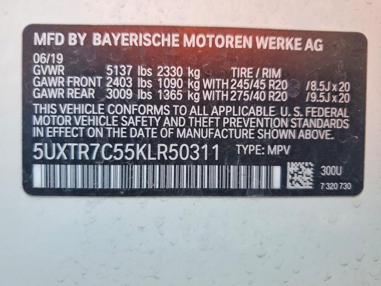 2019 BMW X3 SDRIVE30I photo 14