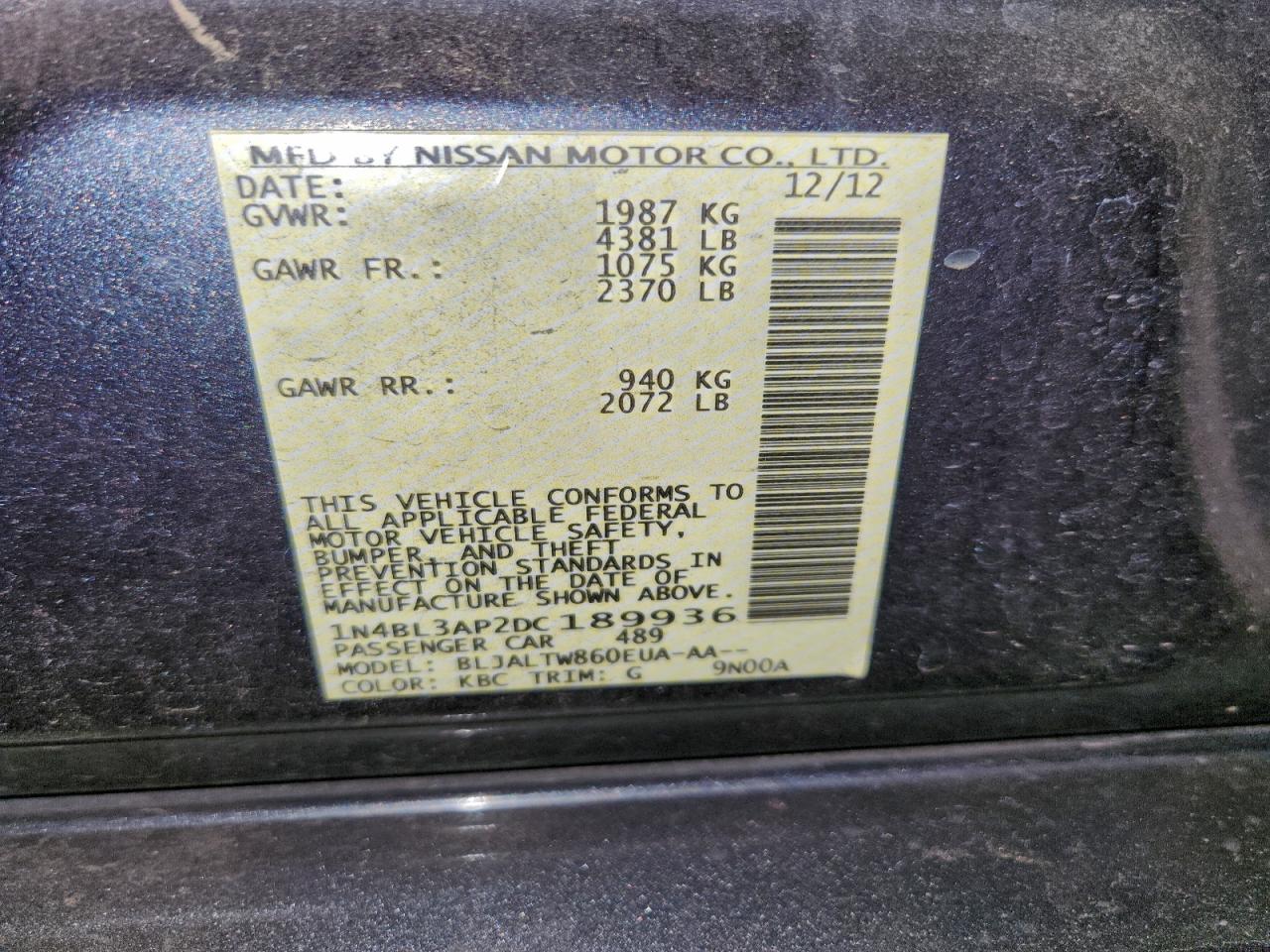 2013 NISSAN ALTIMA 3.5S photo 12
