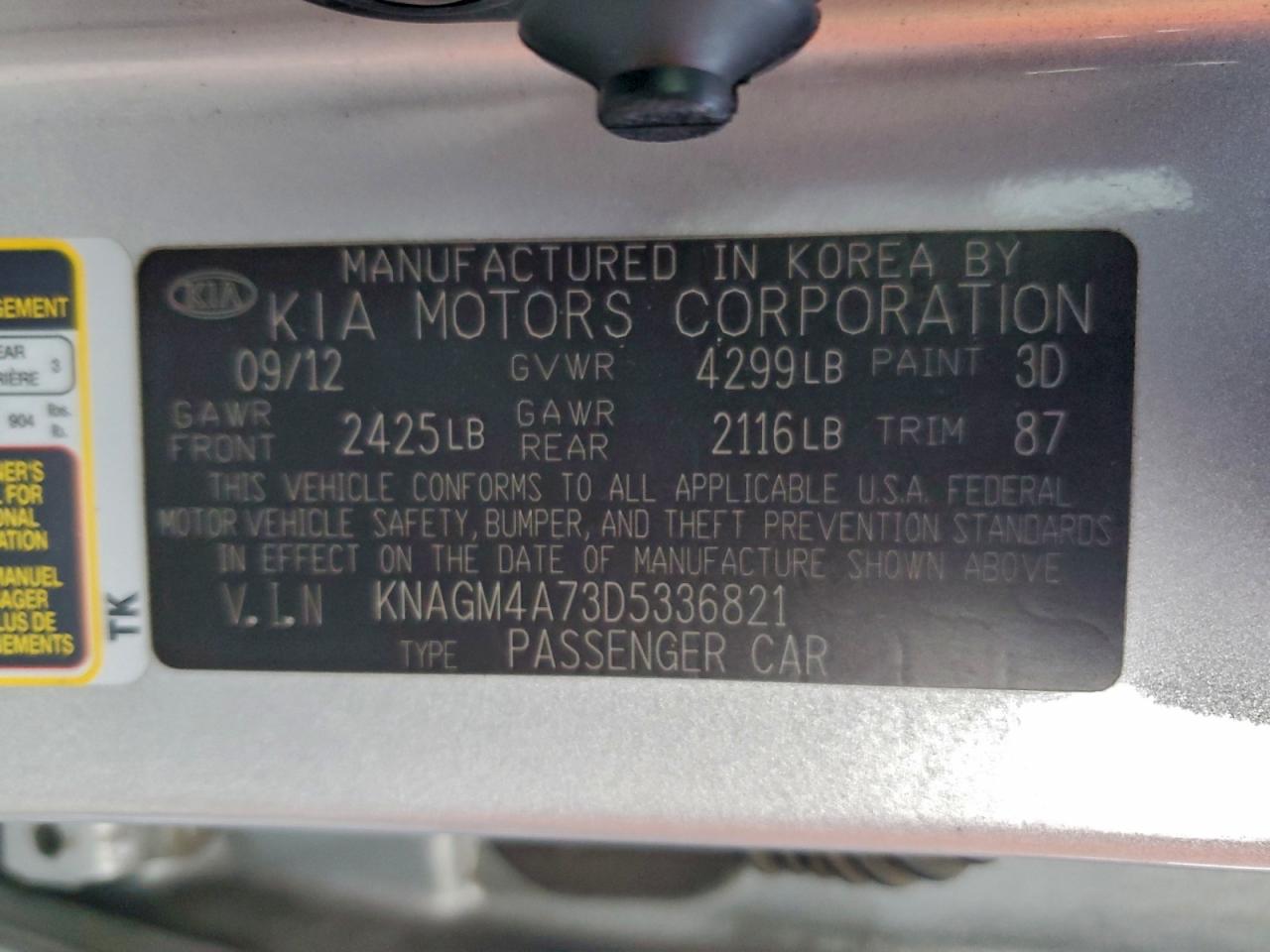 2013 KIA OPTIMA LX photo 13