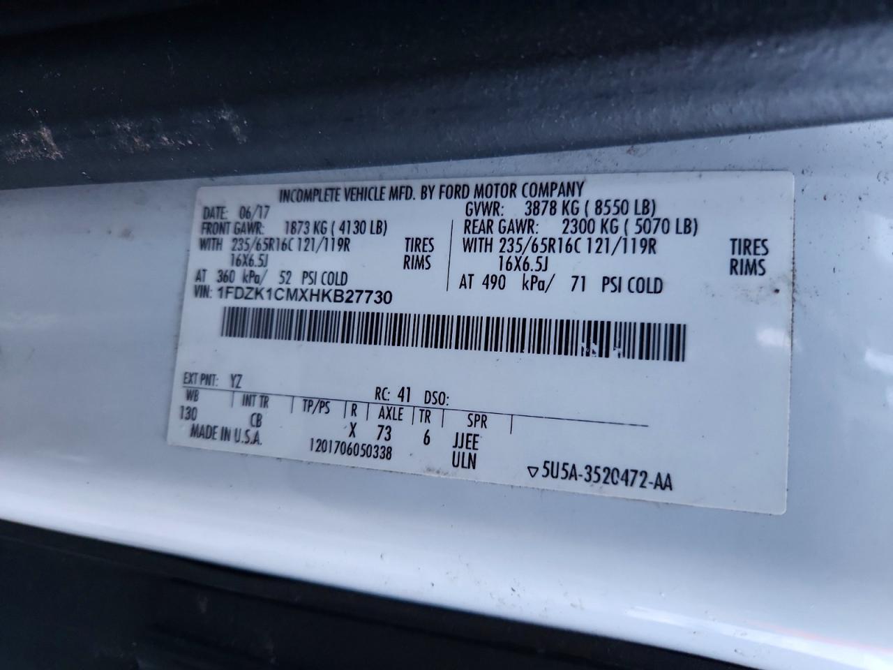 2017 FORD TRANSIT T-150 photo 13