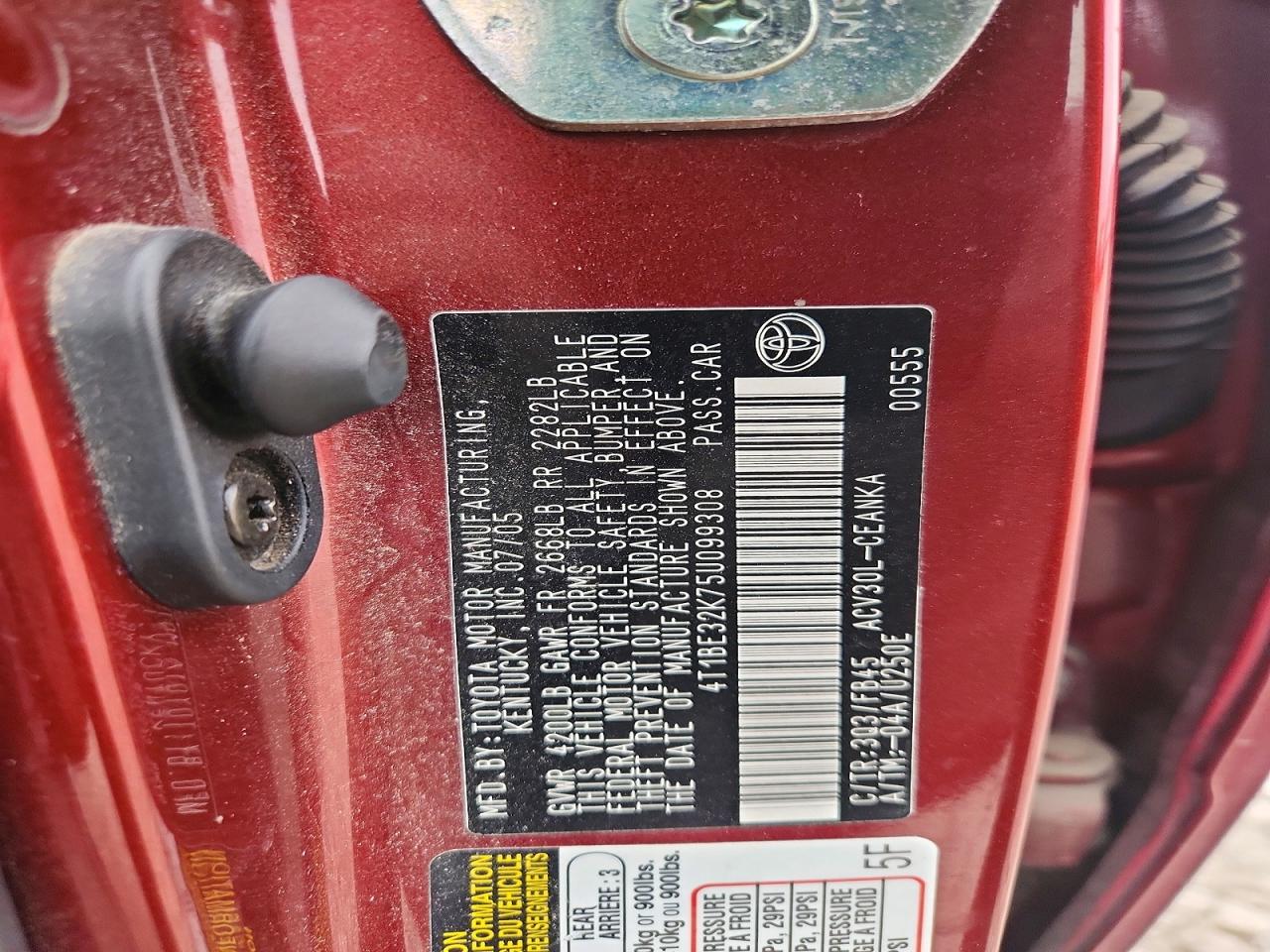 2005 TOYOTA CAMRY LE photo 13