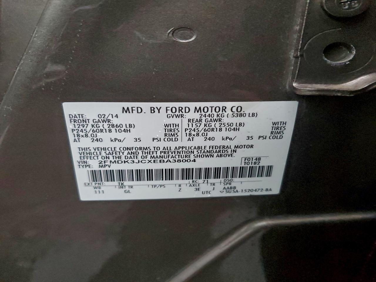 2014 FORD EDGE SEL photo 13