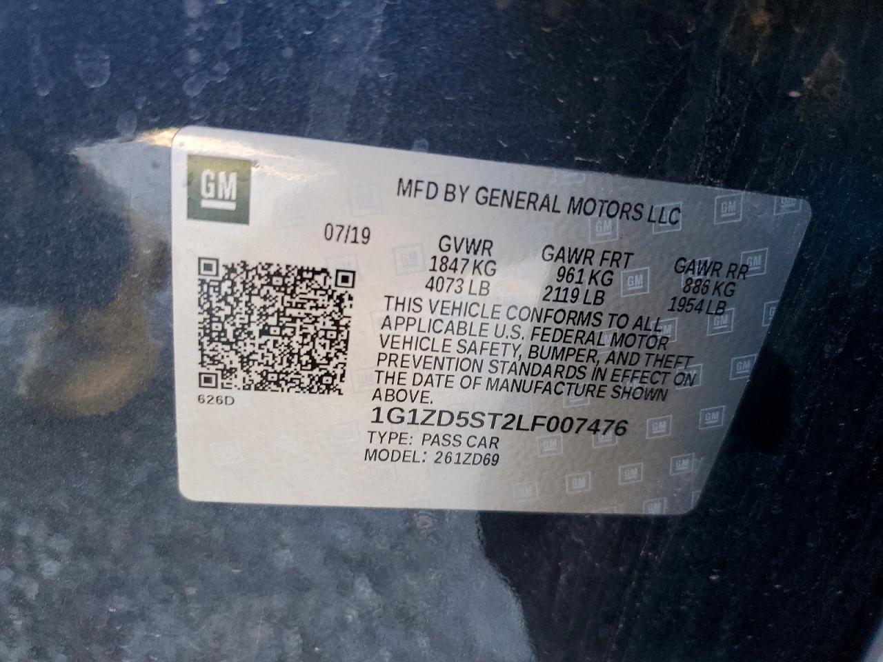 2020 CHEVROLET MALIBU LT photo 12
