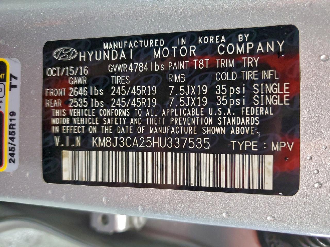2017 HYUNDAI TUCSON LIMITED photo 13