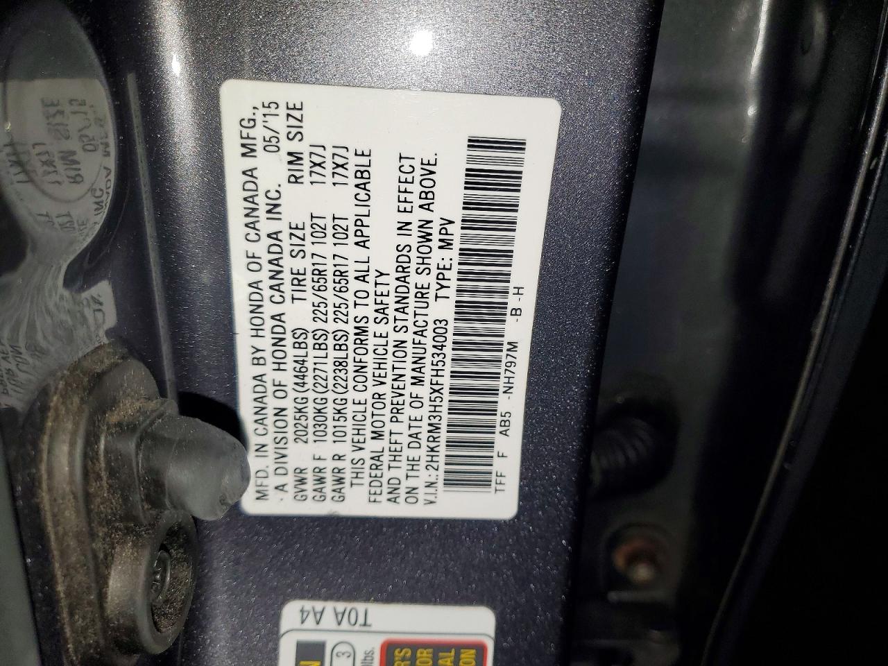 2015 HONDA CR-V EX photo 27