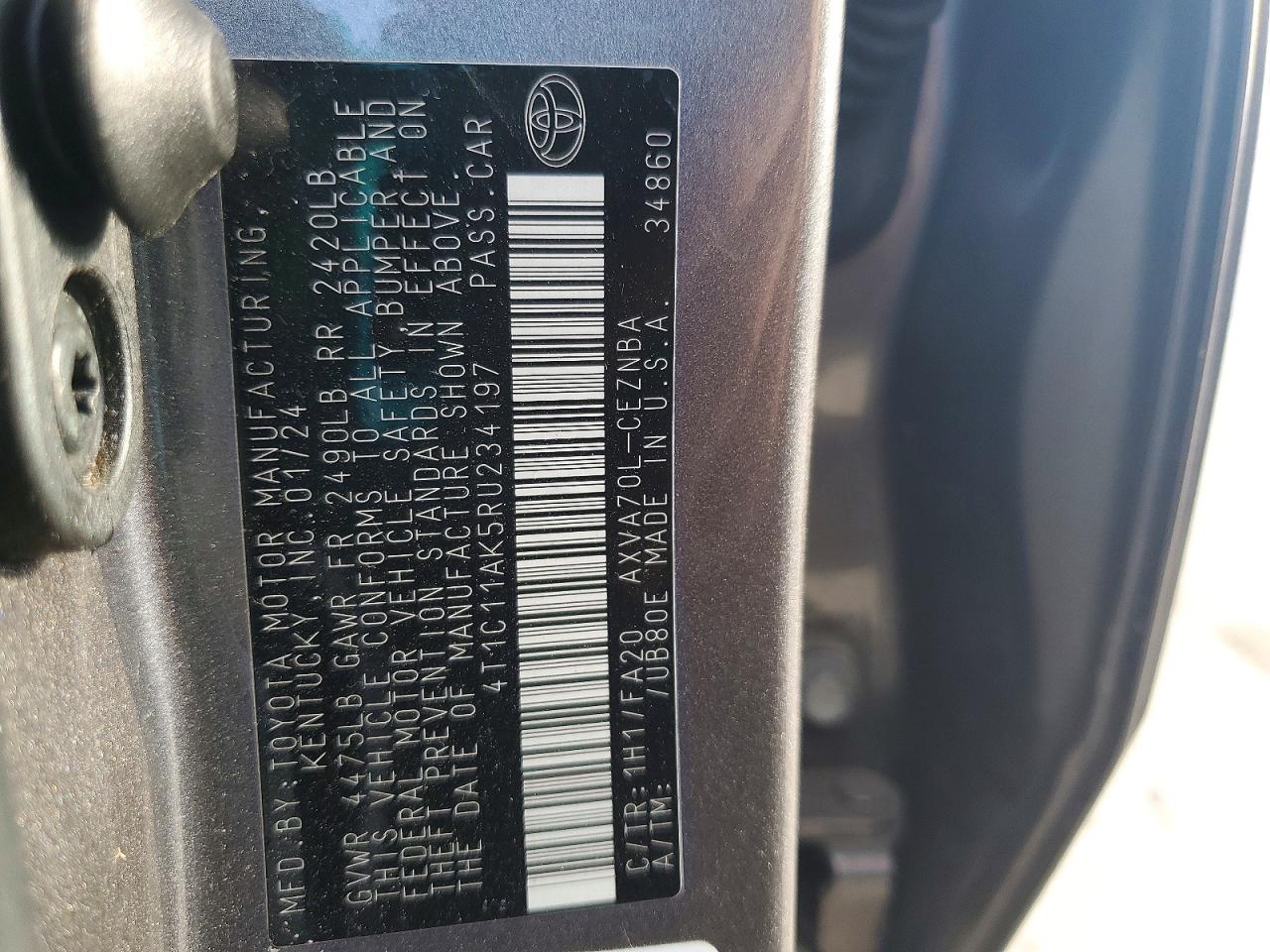 2024 TOYOTA CAMRY LE photo 12