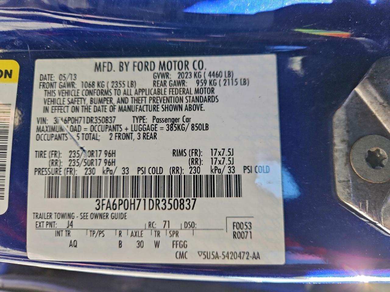2013 FORD FUSION SE photo 12