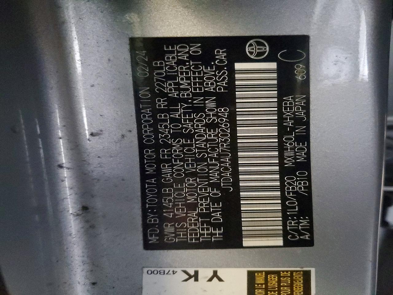 2024 TOYOTA PRIUS LE photo 12