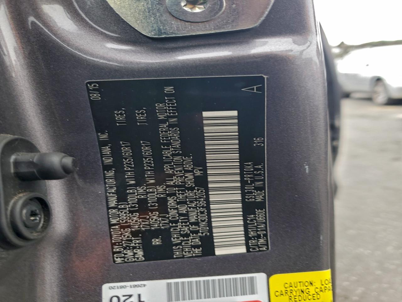 2015 TOYOTA SIENNA XLE photo 14