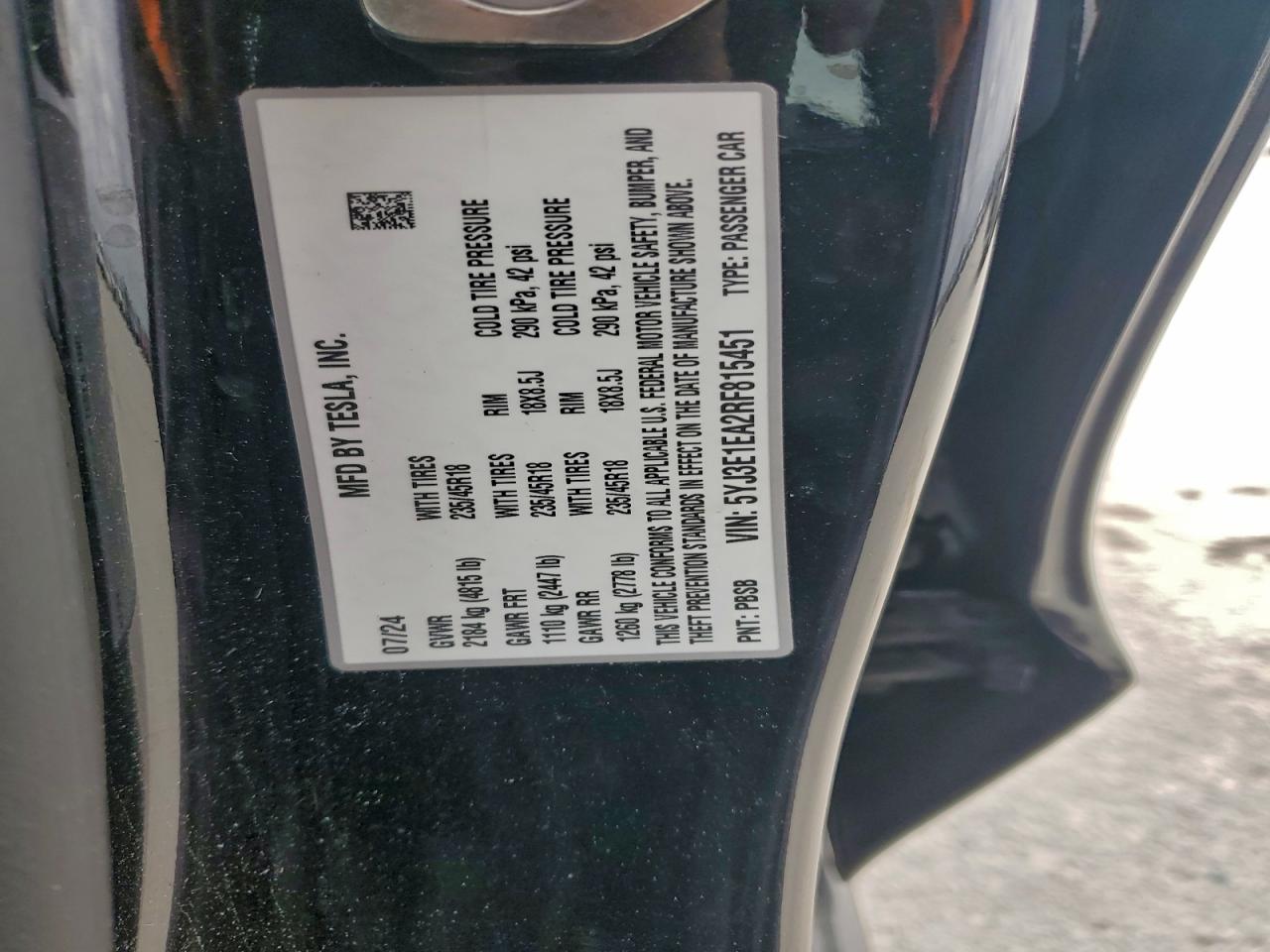 2024 TESLA MODEL 3 photo 12