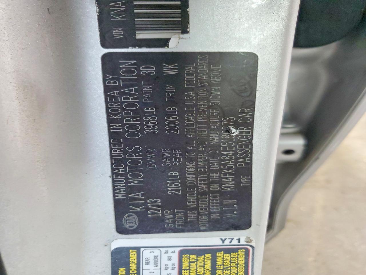 2014 KIA FORTE EX photo 12