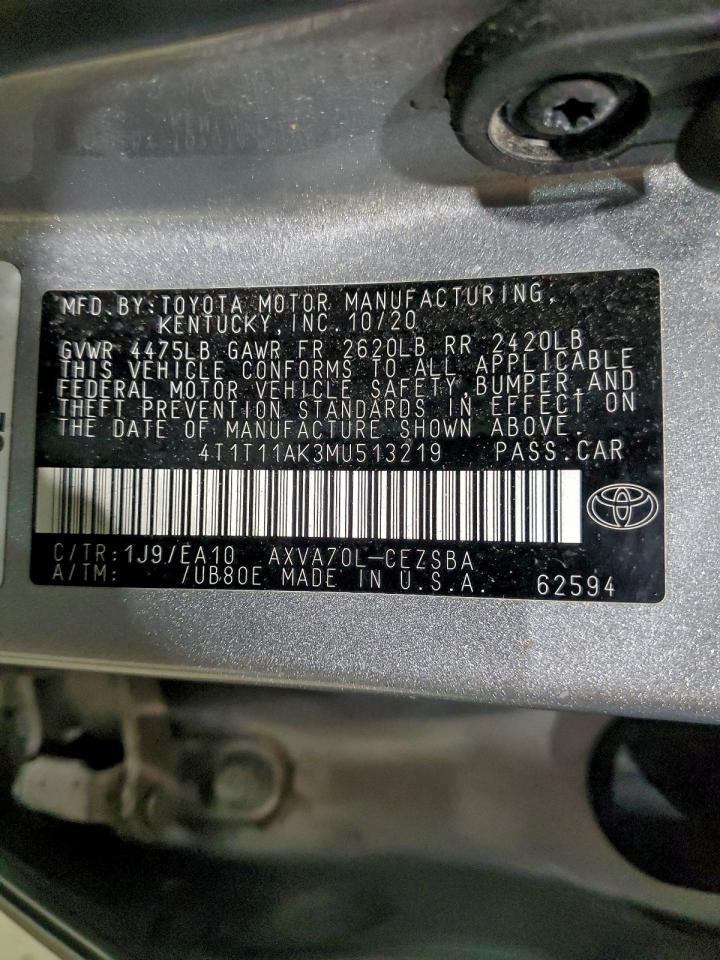 2021 TOYOTA CAMRY SE photo 12