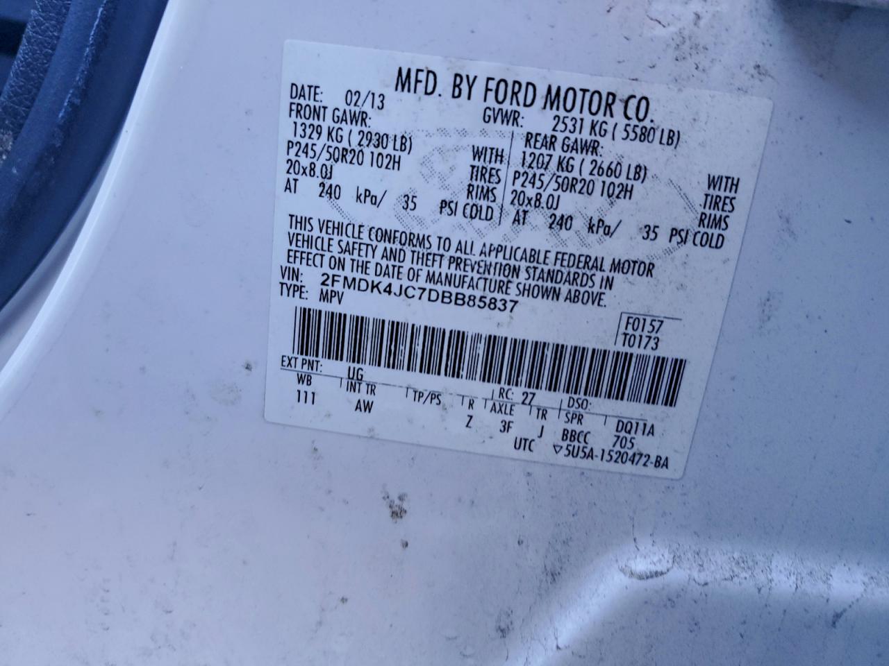 2013 FORD EDGE SEL photo 25