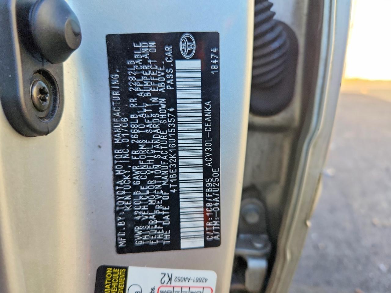 2006 TOYOTA CAMRY LE photo 13