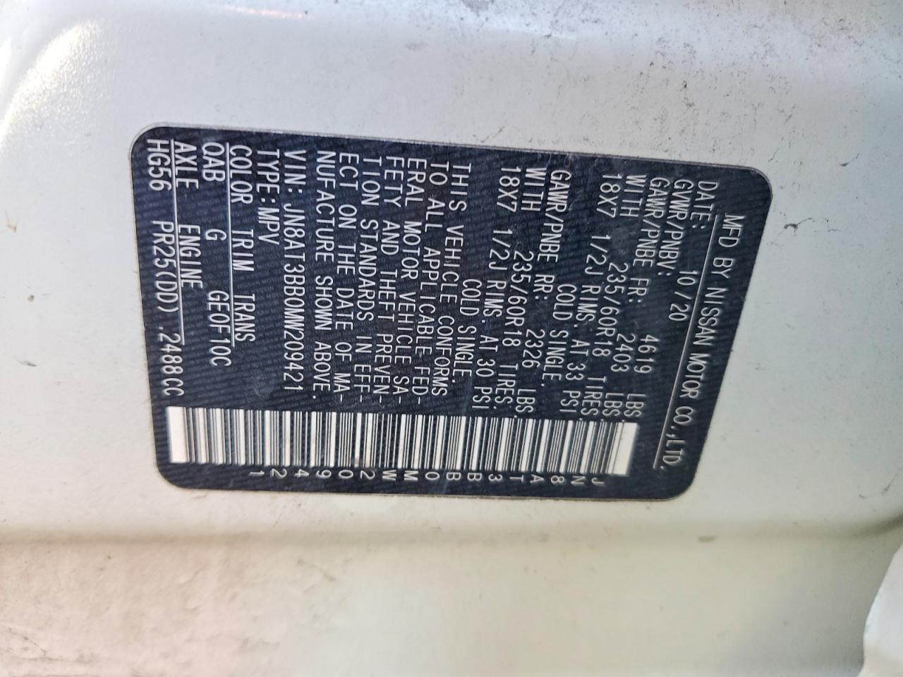 2021 NISSAN ROGUE SV photo 13