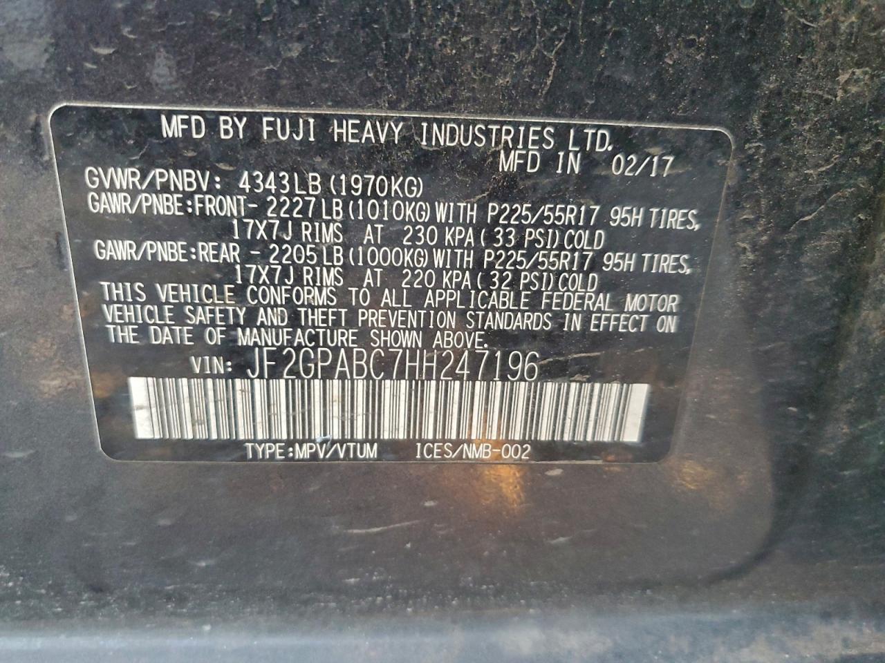 2017 SUBARU CROSSTREK PREMIUM photo 13