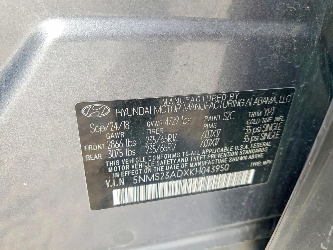 2019 HYUNDAI SANTA FE SE photo 14