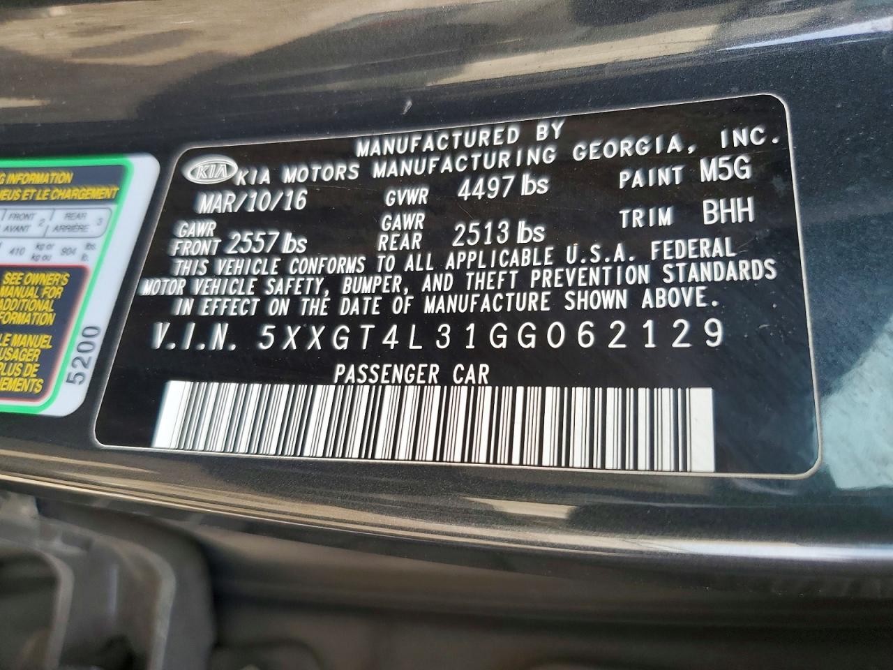 2016 KIA OPTIMA LX photo 12