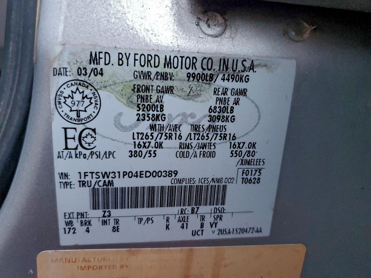 2004 FORD F350 SRW SUPER DUTY photo 25