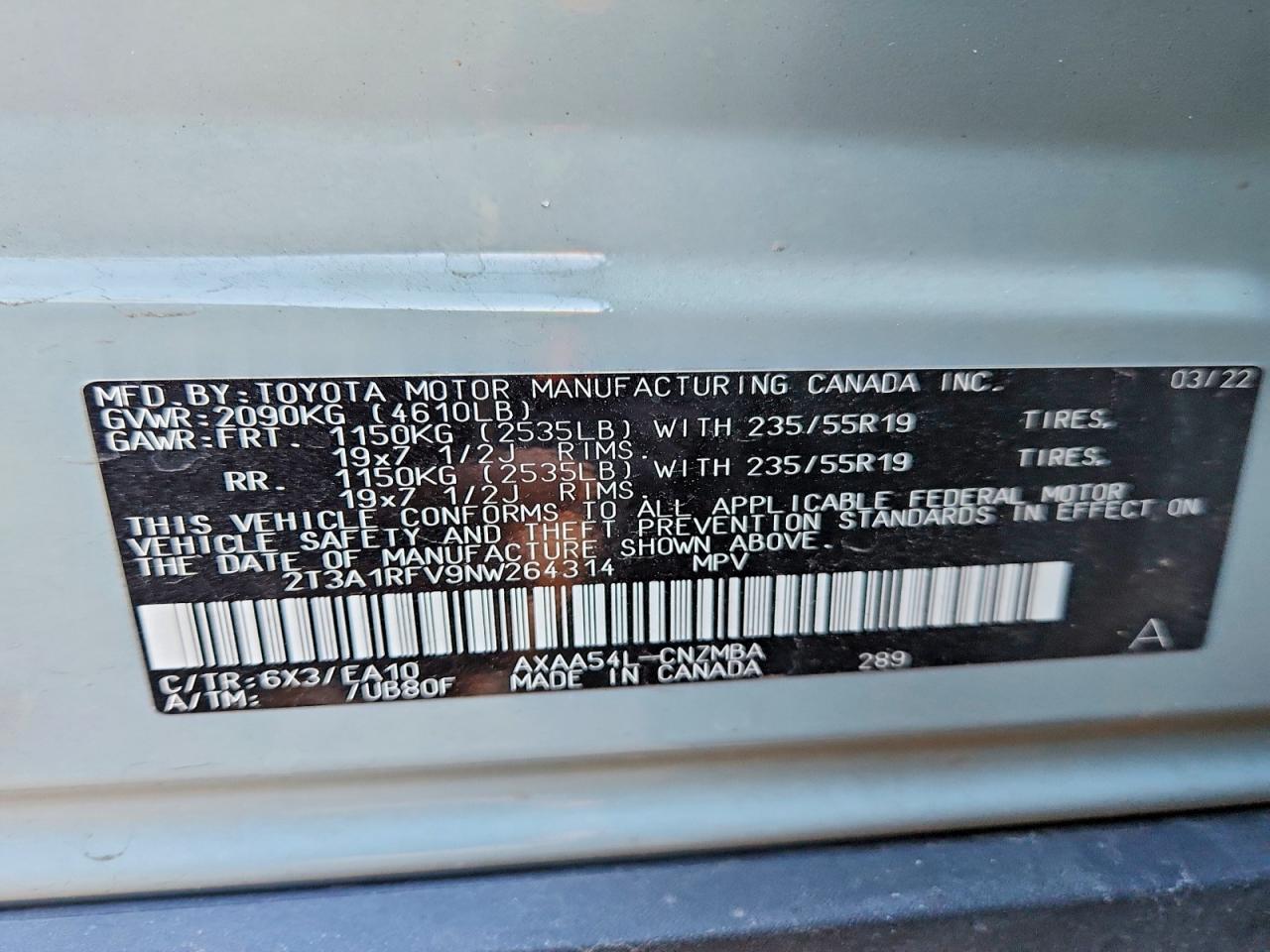 2022 TOYOTA RAV4 XLE PREMIUM photo 12