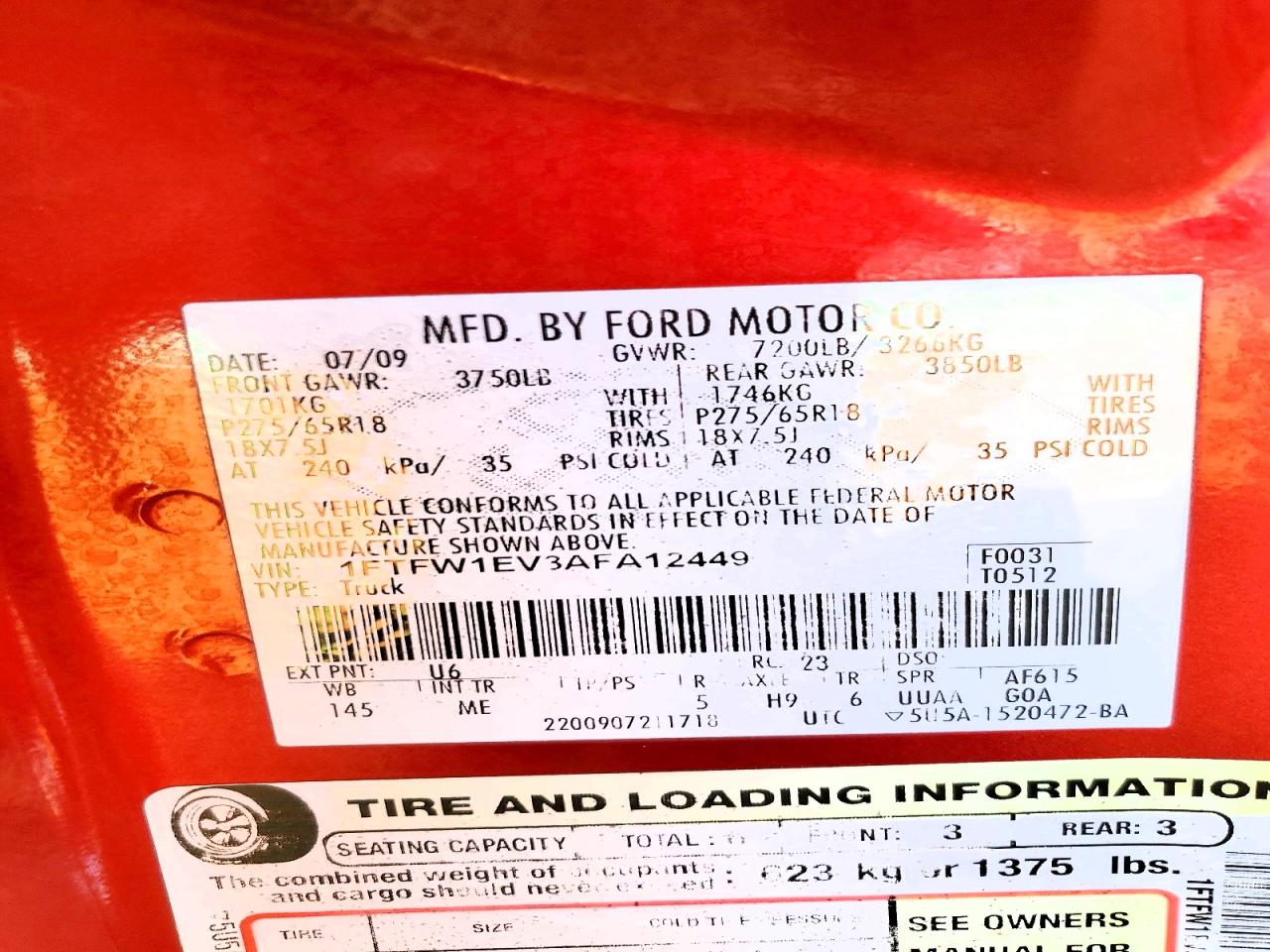 2010 FORD F150 SUPERCREW photo 12