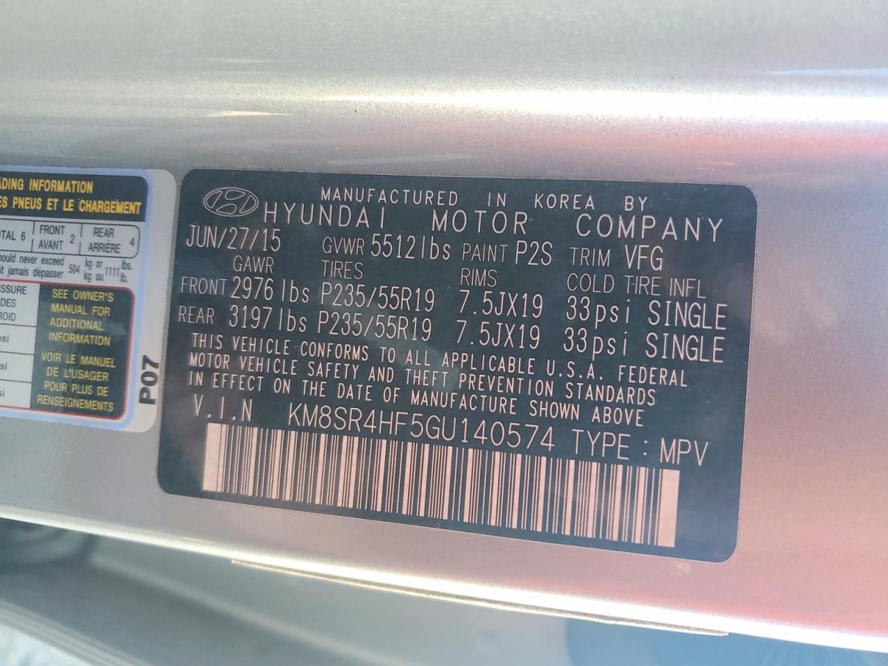 2016 HYUNDAI SANTA FE SE ULTIMATE photo 13