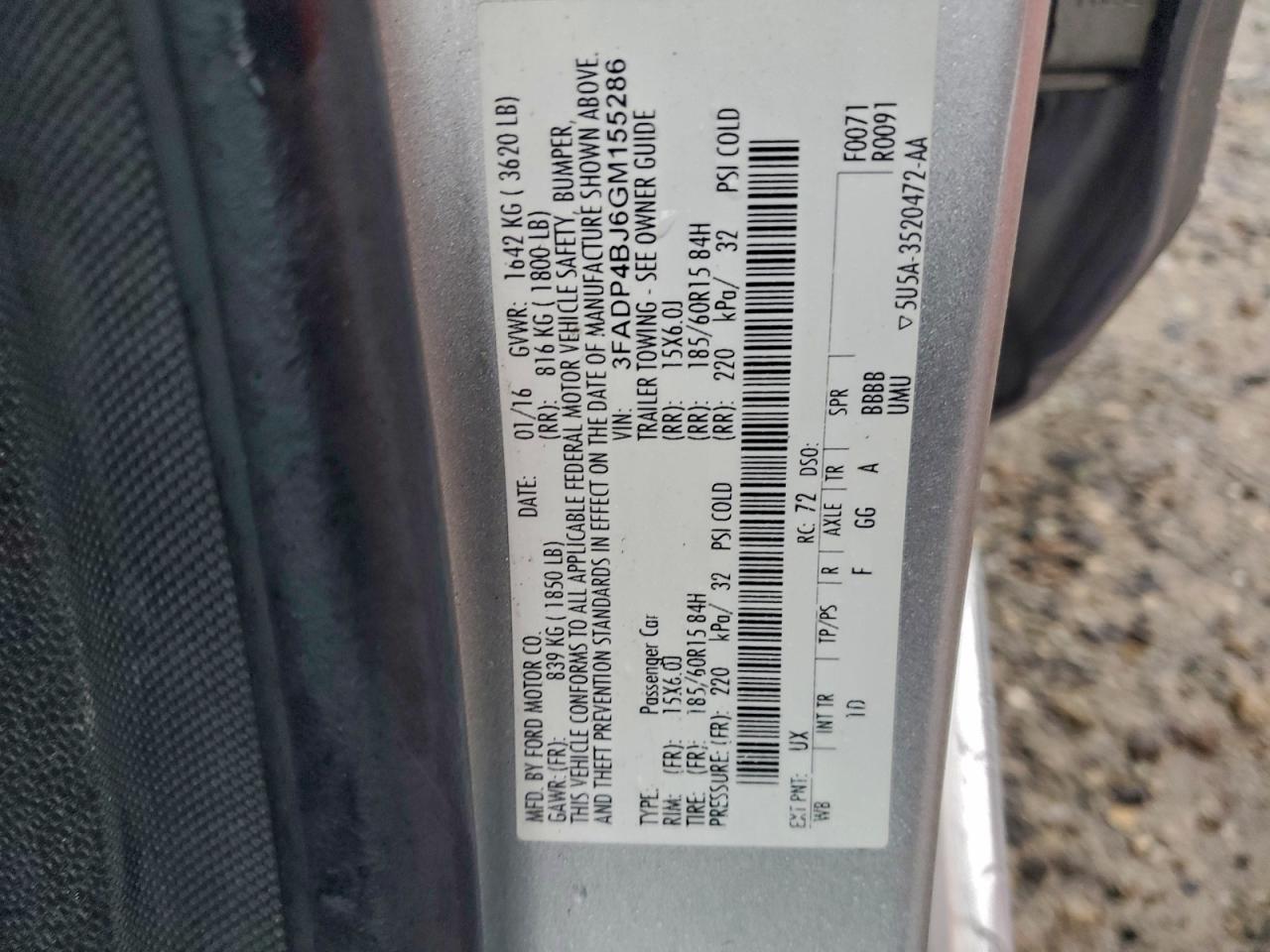 2016 FORD FIESTA SE photo 12