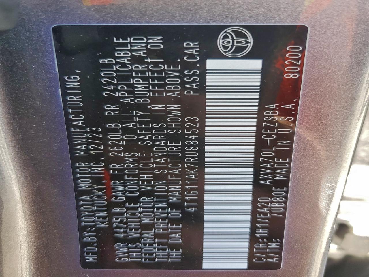 2024 TOYOTA CAMRY SE NIGHT SHADE photo 12