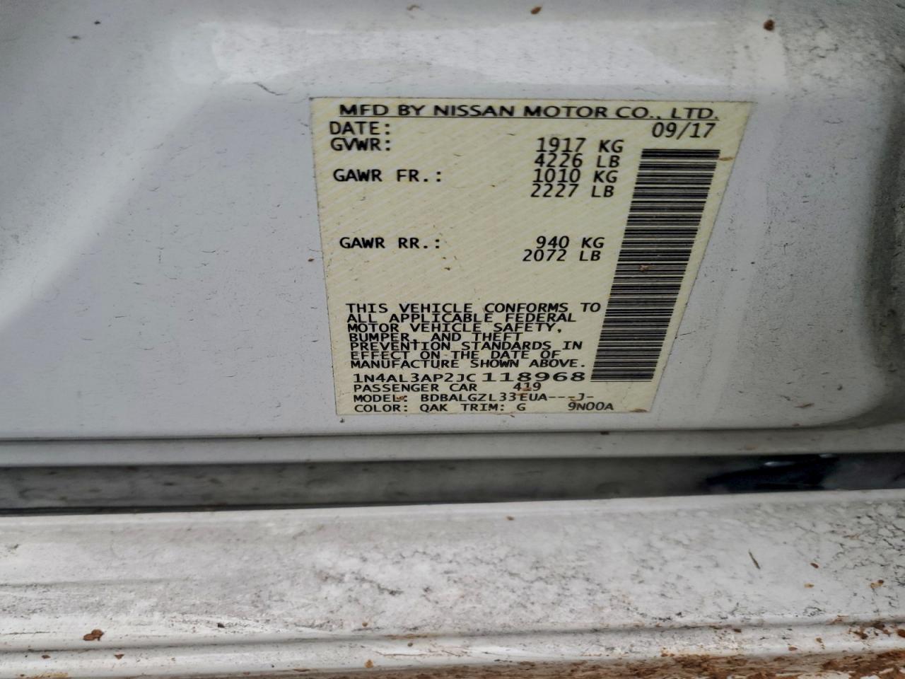 2018 NISSAN ALTIMA 2.5 photo 12