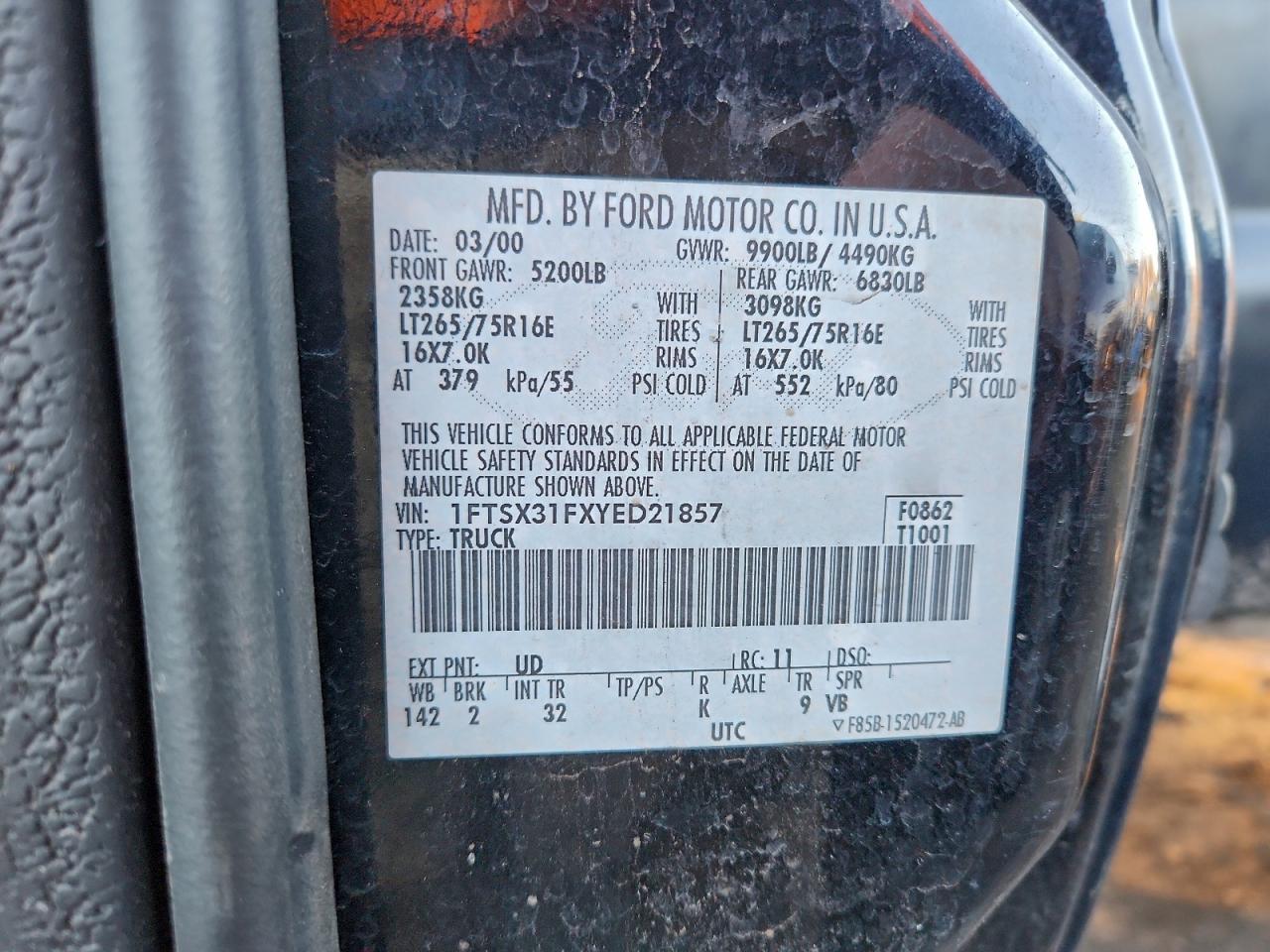 2000 FORD F350 SRW SUPER DUTY photo 12