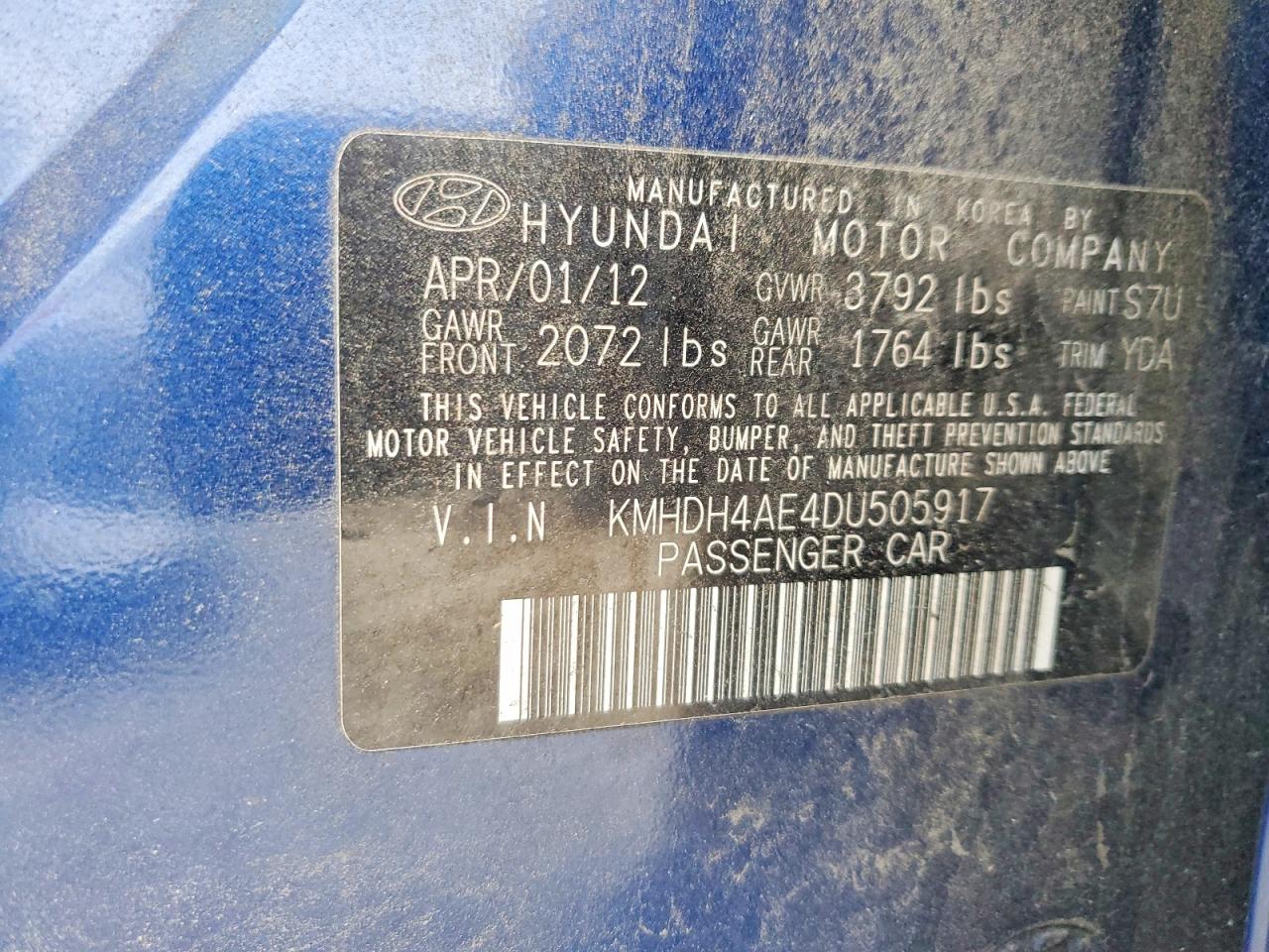 2013 HYUNDAI ELANTRA GLS photo 34