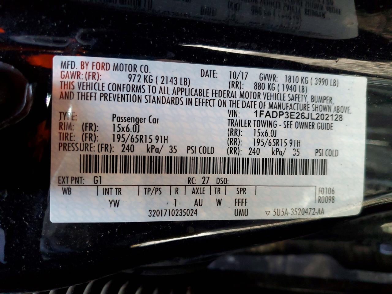 2018 FORD FOCUS S photo 13
