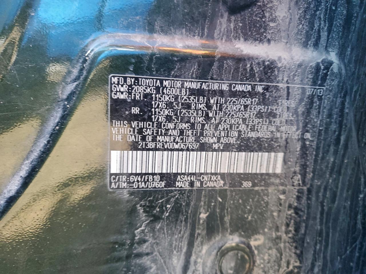 2013 TOYOTA RAV4 LE photo 13