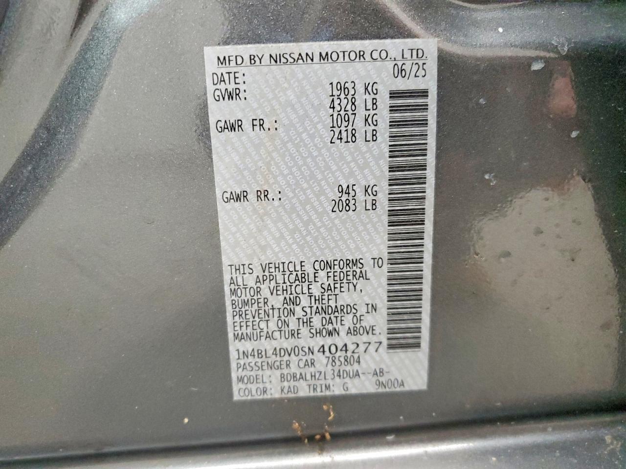 2025 NISSAN ALTIMA SV photo 12