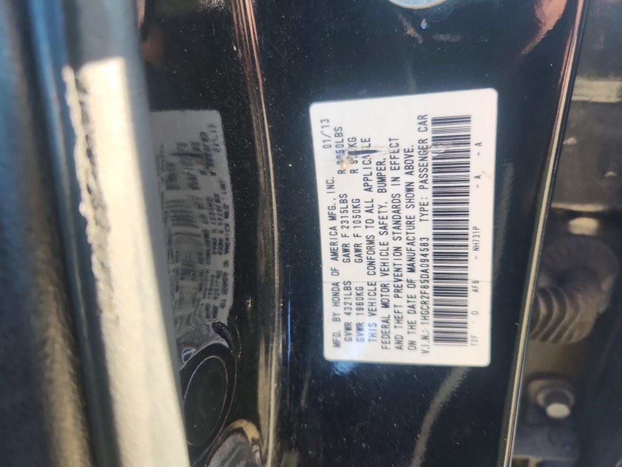 2013 HONDA ACCORD EXL photo 12