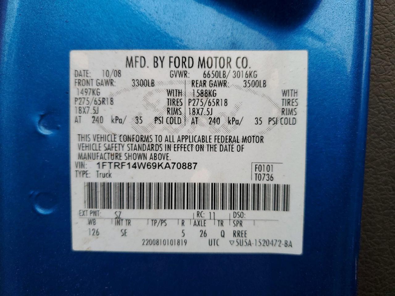 2009 FORD F150 photo 12